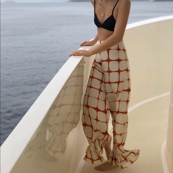 Style Mafia Pants - Style Mafia Print Pants with Ruffle Hem